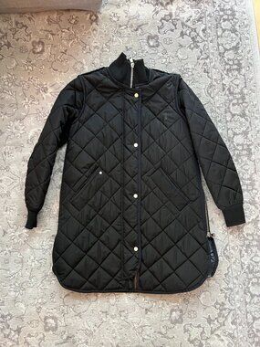 Adriot Atelier Libby quilted full zip coat with removable hood